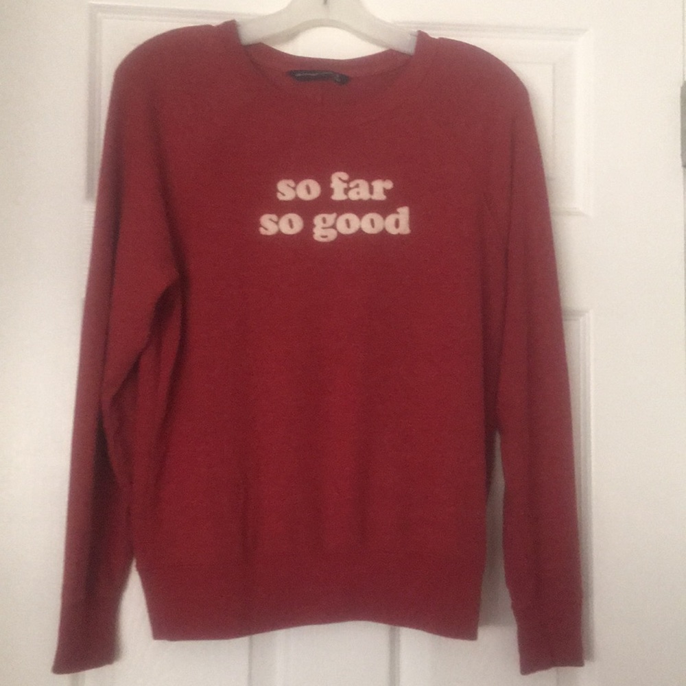 Abercrombie So Far So Good Red Fleece Sweater